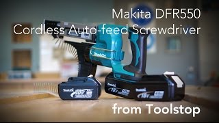 Makita DFR550 18V Cordless liion AutoFeed Screwdriver from Toolstop [upl. by Mccullough289]