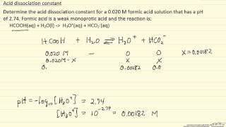 Acid Dissociation Constant Example [upl. by Conall]