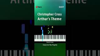 Christopher Cross  Arthurs Theme  EASY Piano TUTORIAL by Piano Fun Play youtubeshorts shorts [upl. by Nyvar933]