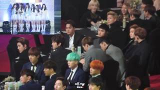 150122 SMA BTS amp EXO Reaction To Red Velvet Happiness [upl. by Kung556]