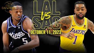 Los Angeles Lakers vs Sacramento Kings Full Game Highlights  October 11 2023  FreeDawkins [upl. by Senecal]