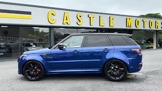 2018 RANGE ROVER SPORT 50 SVR Estoril Blue 567hp for sale at Castle Motors [upl. by Fenn]