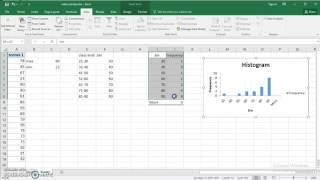 Use Excel 2016 to make Frequency distribution and Histogram for quantitative data [upl. by Acirem589]