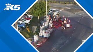 Thousands of raspberries spill off truck onto Whatcom County road [upl. by Raouf]