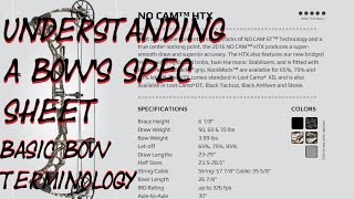 How to read bow specifications understand basic bow terminology IBO speed brace height let off [upl. by Anaerb937]