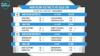 Northern Districts v SACA U19 [upl. by Anaicilef]