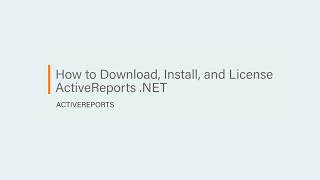 How to Download Install and License ActiveReports NET [upl. by Odlavu564]