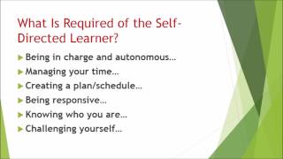 SelfDirected Learning for the ReflectiveReflexive Practitioner [upl. by Leah]