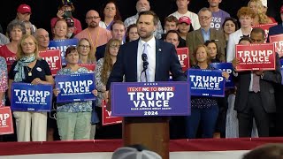 JD Vance delivers remarks at campaign rally in Raleigh [upl. by Idaline]