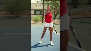 Victoria Azarenka Reveals the Fundamentals of the Forehand Swing Volley [upl. by Kcirdaed212]