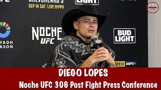 Diego Lopes “I made my message pretty clear tonight” reacts to Alexa Grasso loss at UFC 306 [upl. by Sherwin]