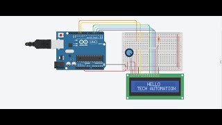 LCD16X2 screen compatible with Hitachi HD44780 driver interfacing with Arduino UNO using Tinkercad [upl. by Fanya]