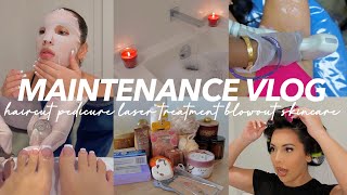 BEAUTY MAINTENANCE ROUTINE  haircut pedicure glow up laser treatment bath affordable self care [upl. by Nivan]