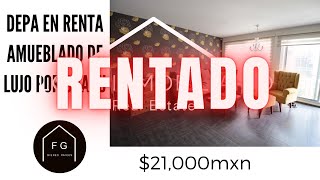 Departamento en renta 21mil pesos amueblado de lujo por chapultepec guadalajara zapopan jalisco [upl. by Aihsak]