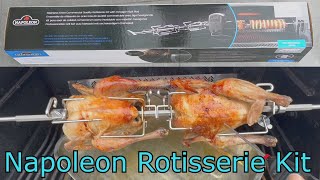 NAPOLEON Commercial ROTISSERIE Spit Rod Kit UNBOXING TRY OUT with cornfed Chicken [upl. by Harlin]