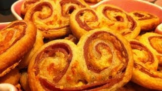 ☆☆Palmier feuilleté au fromage et à la mortadelle ☆☆ [upl. by Ansilme828]