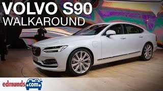 2017 Volvo S90 Walkaround Review  Detroit Auto Show [upl. by Aicat]