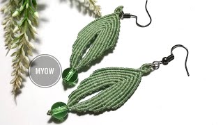 MACRAME LEAF EARRINGS  MYOW 426 [upl. by Gnuoy]