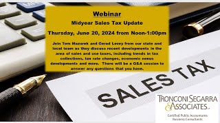 Midyear Sales Tax Update [upl. by Arotal868]