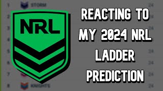 Reacting to My 2024 NRL Ladder Predictions [upl. by Albertine]