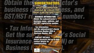 Subcontractors Information from your Subcontractors shorts booksinline subcontractors [upl. by Kalina728]