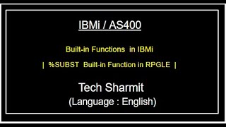 IBMi AS400  Subst Builtin function  built in functions rpgle  as400 for beginners in English [upl. by Venita784]