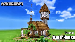 Minecraft Starter House Tutorial • Using Diorite [upl. by Krystalle]