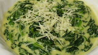 Creamy Spinach  No Flour Creamed Spinach [upl. by Adnihc379]