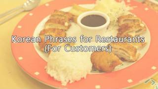 Korean Phrases for Restaurants For Customers [upl. by Patrizius]