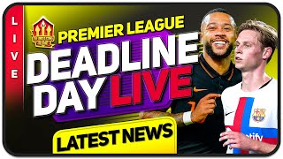 TRANSFER DEADLINE DAY LIVE  De Jong  Memphis Watch  Man Utd Transfer News [upl. by Yrebmik]