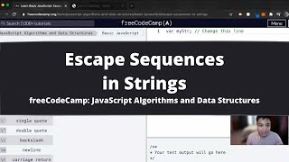 Lesson 27  Basic JavaScript  Escape Sequences in Strings [upl. by Furie]