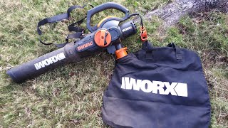 The WORX WG522 600 CFM lawn  Leaf Vacuum  Blower review [upl. by Arelc510]