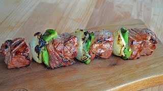 RIBEYE STEAK KABOBS  How To  By Customgrills [upl. by Pavkovic]