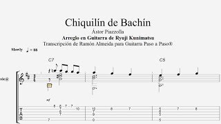 Chiquilín de Bachín  Piazzolla  Tablatura por Ramón Almeida [upl. by Anikal]