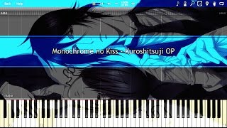 Monochrome no Kiss  Kuroshitsuji Black Butler OP1 Piano Tutorial [upl. by Haff]