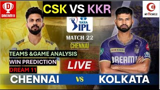 CSK VS KKR game analysis Teams win prediction D11 [upl. by Nathalie]