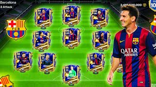 Barcelona  All Time Best Squad Builder MSN Messi Neymar Suarez FC Mobile [upl. by Lomaj]