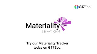 Materiality Tracker  G17Eco [upl. by Cowan]