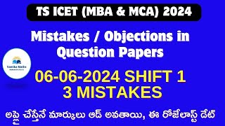 TS ICET Shift 3 Mistakes  Objections in Question Paper by Vamika Math tsicet mistakes question [upl. by Airehc]