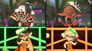 Splatoon 3 Splatoween Splatfest  All Solo Dances Deep Cut amp Squid Sisters [upl. by Collyer208]