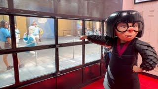 Edna Mode amp Frozone doing Impressions of Each Other Meet amp Greet in New Pixar Place at Disney World [upl. by Niliram688]