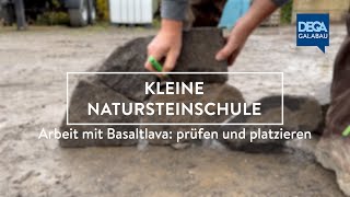 Kleine Natursteinschule Arbeiten mit Basaltlava 9 prüfen und platzieren [upl. by Baoj]