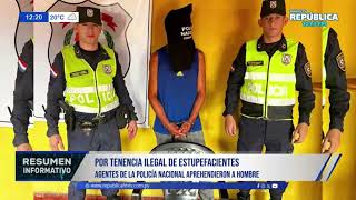 POR TENENCIA ILEGAL DE ESTUPEFACIENTES  Agentes de la Policía Nacional aprehendieron a hombre [upl. by Cadmarr]