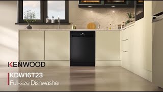 KENWOOD KDW16T23 Fullsize Dishwasher  Black CG video [upl. by Eldorado933]