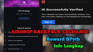 Airdrop Backpack Exchange  Reward PYTH [upl. by Alaric]