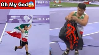 Iran Javelin throw Sadegh Beit Sayah disqualified after win gold medal for raising flag Paralympics [upl. by Munster211]