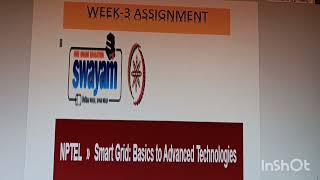 NPTEL Week 3 Assignment Answers Smart Grid Basics to Advanced Technologies nptel assignment [upl. by Taite]