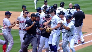 Benches Clear between Red Sox and Rockies after Cal Quantrill and Reese McGuire Exchange Words [upl. by Joellen]