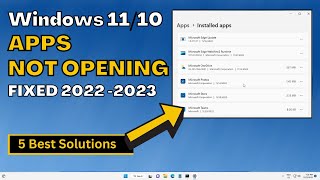 How To Fix Windows 11 Apps Not Opening  Solve Apps Problems  2023 [upl. by Zetana]