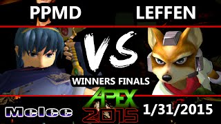 Apex 2015  Leffen Fox Vs PPMD Marth  Winners Finals  SSBM [upl. by Neelav]